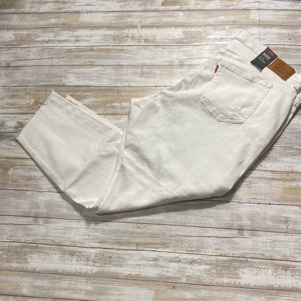 Levi’s Wedgie Skinny Distressed Jeans White Sz 20W NWT
